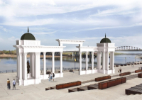 В Уфе началось строительство колоннады, которая будет повторять колоннаду на набережной Сухума
